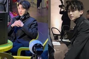 蔡徐坤活动生图穿黑西装俊朗沉稳气场足