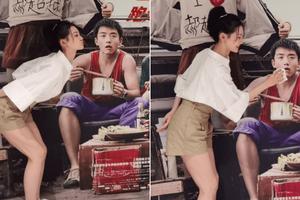 苗苗和郑恺另类合影秀恩爱 嘟嘴亲吻老公超甜蜜