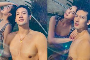 阿Sa晒与关智斌泳池合照画面养眼