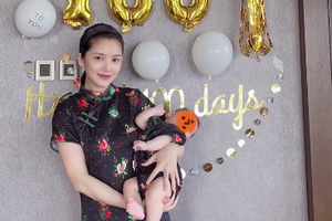 杜淳老婆庆祝女儿小蛋饺百天 母女穿亲子装幸福温馨