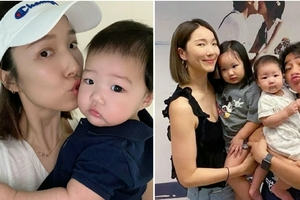 李亚男晒与小女儿母女合影嘟嘴亲吻女儿