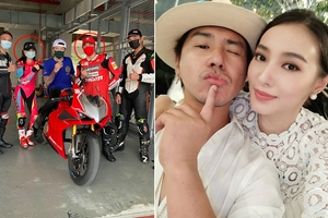 欧弟郑云灿离婚后同场飙车 两人微博晒合影