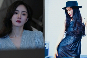 杨幂胶片花絮图妆容精致冷艳氛围感十足