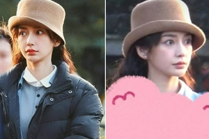 Angelababy新剧路透复古造型惊艳