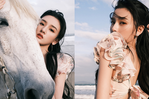 宋祖儿海风白马大片似精灵少女