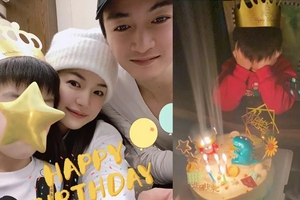 陈妍希晒全家福为儿子庆生