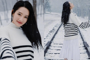 李沁晒春日雪地写真氛围感拉满