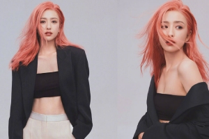 38岁佟丽娅染粉发变辣妹