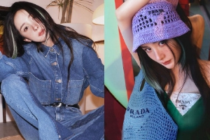 杨幂晒伤雀斑妆搭挑染发色俏皮性感