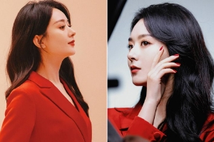 赵丽颖红唇搭配波浪卷发尽显女王范