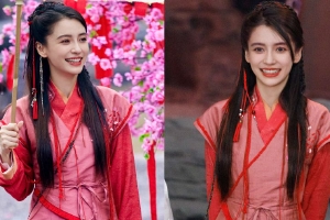 angelababy扮演林月如红衣惊艳