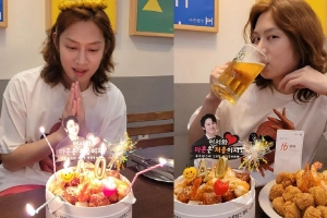 金希澈40岁庆生照中长发冻龄似出道时