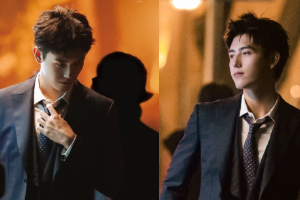 陈飞宇新剧路透 穿黑色西装俊朗不凡