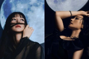 柳岩月下起舞大片 一袭黑纱裙尽显古典美