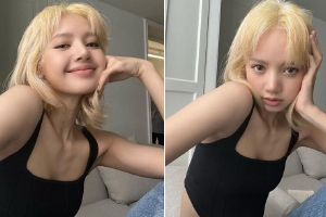 LISA晒淡妆自拍近照 造型素雅状态随性自然