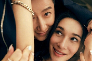 卢靖姗挺孕肚与韩庚拍七夕大片