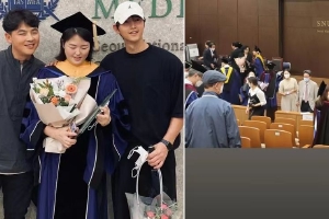 宋仲基现身妹妹宋瑟琪博士毕业礼