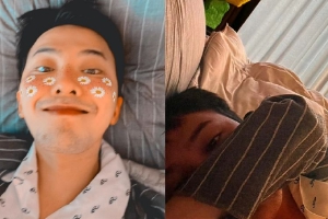 权志龙在床上自拍用小花花滤镜显活泼