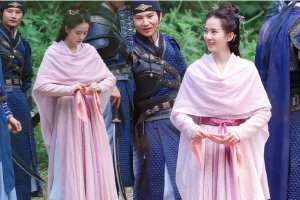 刘诗诗《一念关山》浅粉古装路透