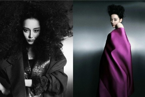 迪丽热巴爆炸头大片造型感十足