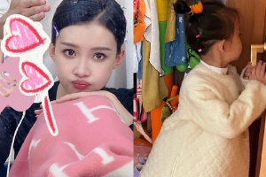 孙怡万圣节给女儿化美妆 大福软萌可爱