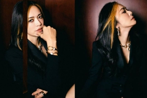 姚晨明黄挑染烟熏妆气场全开