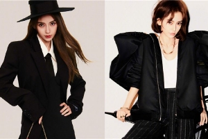 杨颖机车短发造型大片魅力十足