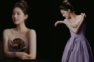 赵露思抹胸长裙秀优越身材