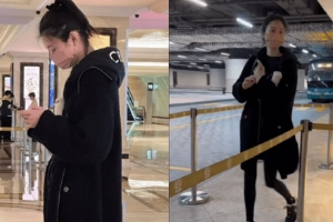 偶遇奚梦瑶陪婆婆逛街身材高挑穿着低调