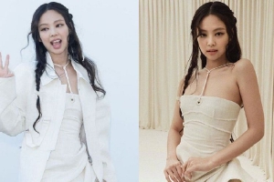 Jennie白裙亮相秀场 麻花辫造型笑容甜