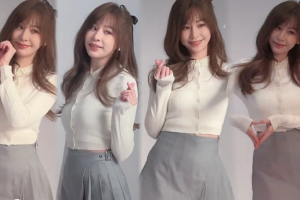 王心凌穿短裙对镜比心四连