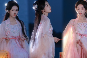 宣璐穿薄纱水边提灯笼仙气飘飘