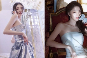 韩素希穿亮片裙曲线窈窕迷人