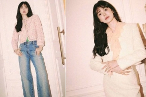 宋慧乔小香风穿搭精致干练