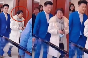 梁安琪现身儿子何猷君公司