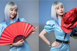 杨颖银发造型酷美撕漫超梦幻