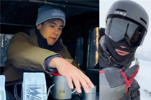 彭于晏北海道滑雪被偶遇