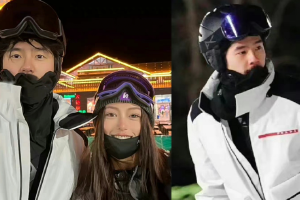 刘昊然雪场滑雪被偶遇