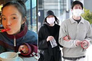 金大川雎晓雯同时佩戴钻戒疑似已婚