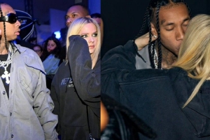 艾薇儿与说唱歌手Tyga当众接吻