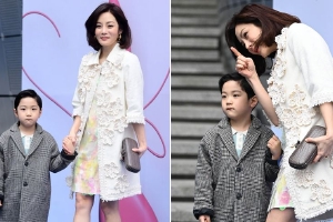 蔡琳离婚后带娃出席时装周 儿子神似父亲高梓淇