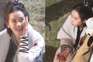 刘诗诗片场休息嘟嘴鼓腮好可爱