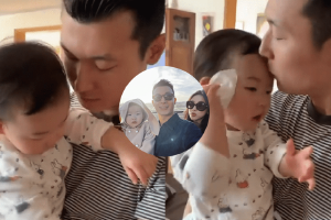 朱珠1岁女儿给爸爸洗脸好贴心