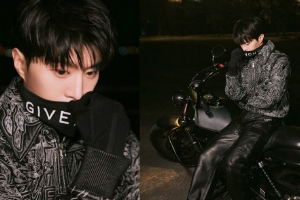 范丞丞晒机车大片酷帅有型