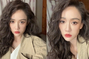 陈乔恩港式大波浪飘逸妆容精致动人