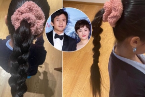 邓超初次尝试给女儿扎麻花辫