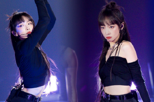 宋茜穿露脐装扎长辫秒变辣妹