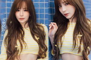 王心凌穿黄色套装露健美腹肌青春活泼