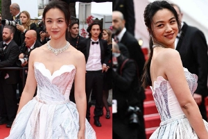 汤唯现身戛纳红毯气场全开