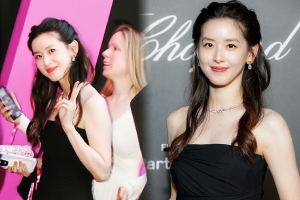 章泽天对镜比耶俏皮可爱优雅温柔